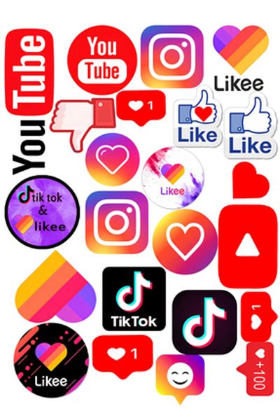 Sticksy Social Mediasticker Phone Laptop Notebook Tablet Notebook Flask Sticker Label St471