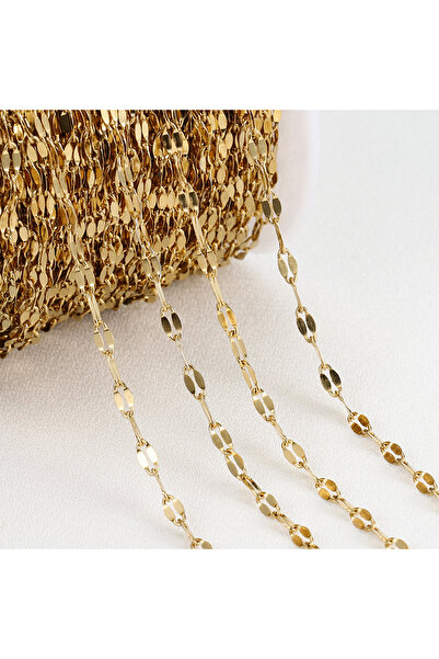 Choice سلاسل شفاه من الفولاذ المقاوم للصدأ باللون الذهبي بطول مترين للقلادة و...