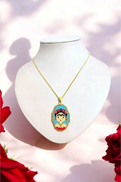 Atölye Olcay Eser Miyuki Frida Kahlo El Yapımı Tasarım Kolye