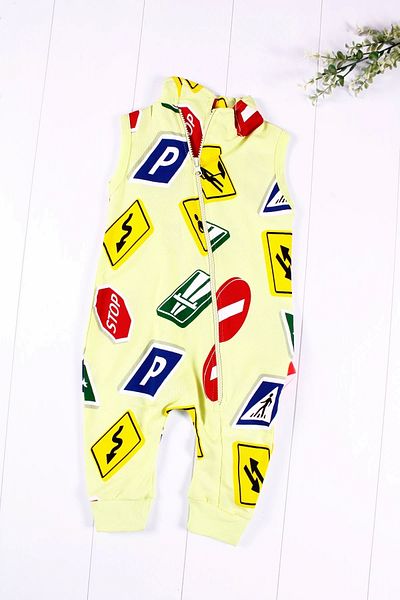 SümY Traffic Patterned Baby Rompers