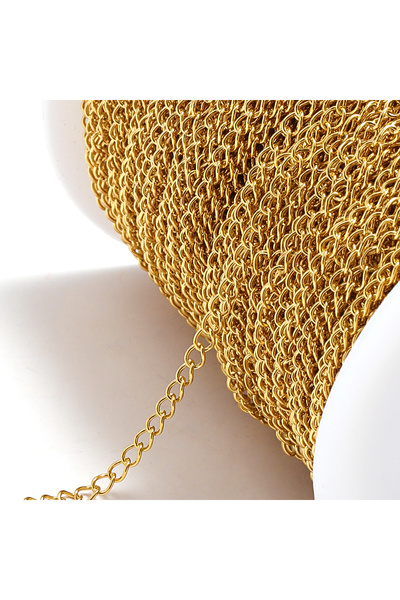 Choice سلسلة تمديد من الفولاذ المقاوم للصدأ بطول 2 متر، عرض 3 × 4 مم، لون ذهب...