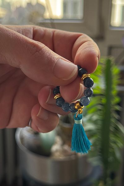Onouqo Energy Balancing Original Ceyt Natural Stone Blue Finger Rosary
