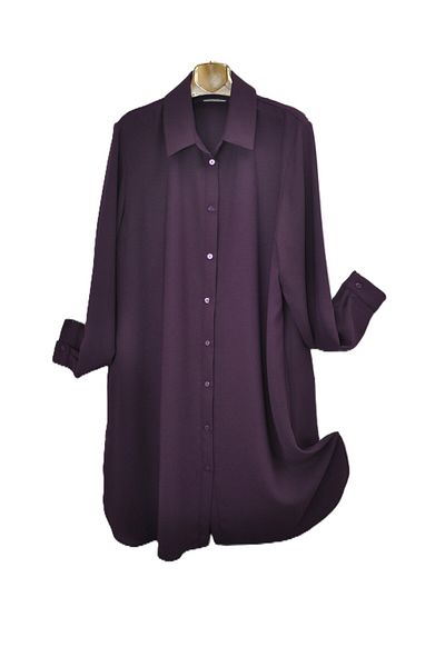 elma abone New Season Super Oversize Crepe Tunic Shirt