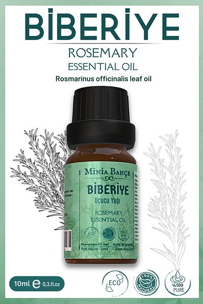 Minia Bahçe Bitki ve Sanat Atölyesi 100% Pure Rosemary Essential Oil - 10ml