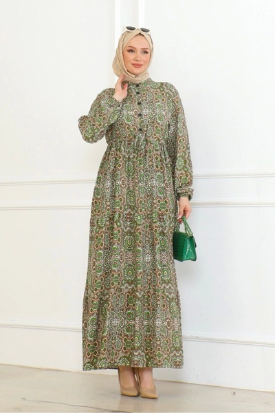 Neva Style Πράσινο φόρεμα βισκόζης - αυθεντικό σχέδιο