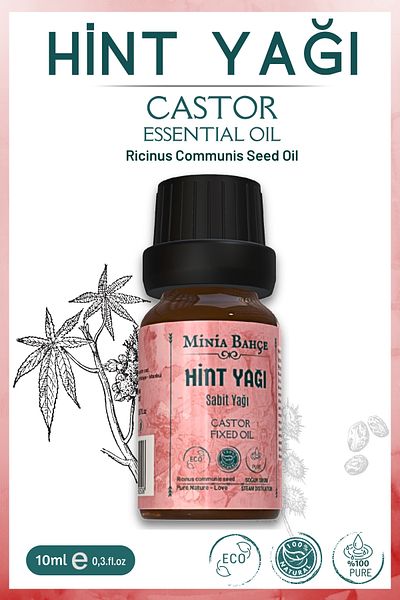 Minia Bahçe Bitki ve Sanat Atölyesi Castor Oil 20ml – 100% Natural and Pure Care Oil