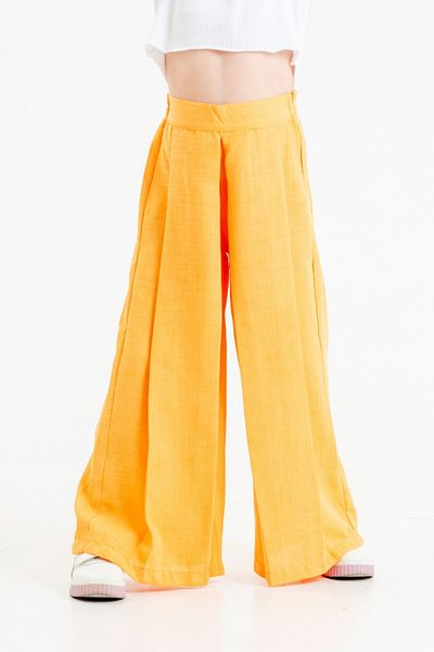 GİYİCEM TEKSTİL Girl's Loose Pleated Linen Trousers 2549