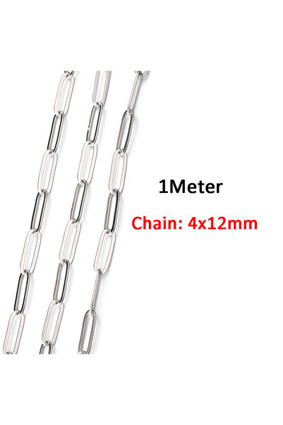 Choice سلاسل مسطحة من الفولاذ المقاوم للصدأ مقاس 4×12 بوصة بطول متر واحد، منا...