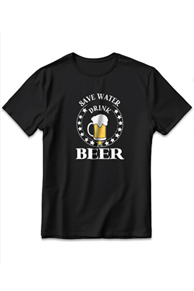 EZG Business Tricou cu imprimeu „Save Water Drink Beer”, oversize, unisex, 10...