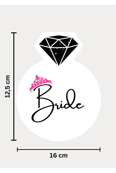 YAPIŞKAN STORE Kişiselleştirilebilir Bride Team Hediyelik Toka Kartı (1 gelin-5 gelinin arkadaşı) (ÜRÜN TOKASIZDIR)