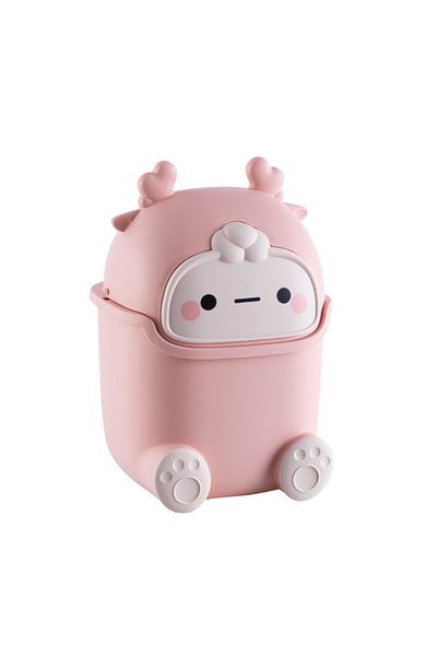 Choice 1C Kawaii Mini Trash Can Desktop Garbage Bin Home Office Rubbish Bin Cartoon Cute Waste Dustbin Hous