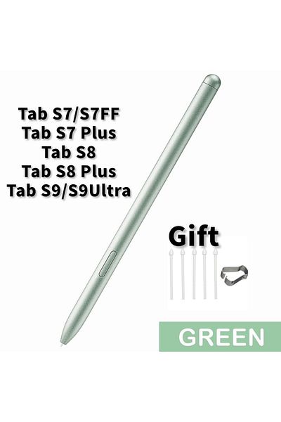 Choice قلم لوحي S7 S8 S9 FE باللون الأخضر قلم لمس S Pen لجهاز Samsung Galaxy Tablet Tab S8 S9 S9FE S7 F