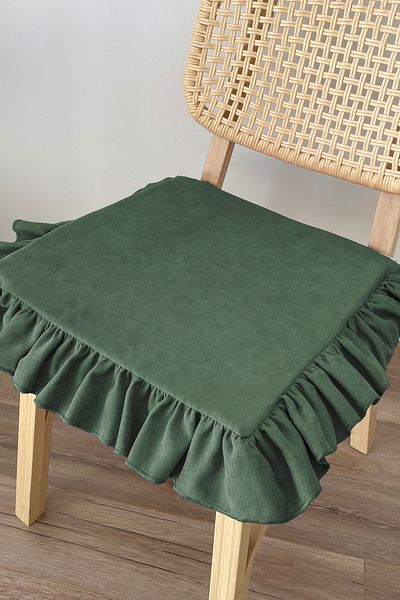 RİTMOHOME Βολάν Πράσινο Vintage, Country, Bohemian, Ρουστίκ Σκανδιναβικό Μαξιλάρι Καρέκλας
