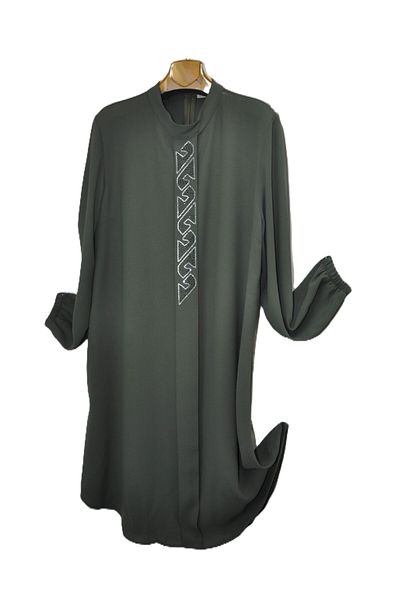 elma abone New Season Large Size Crepe Stone Tunic