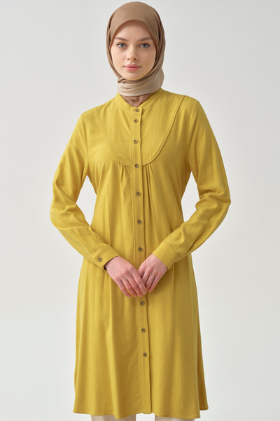 Tuğba Biye Detaylı Robalı Tunik - Asit