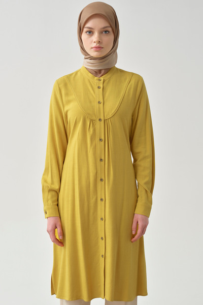 Tuğba Biye Detaylı Robalı Tunik - Asit