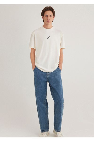 Mavi Pro Printed Comfortable Fit White Men's T-Shirt