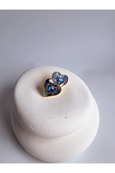 BHR AKSESUAR Yeşil Siyah Kalpli Küpe