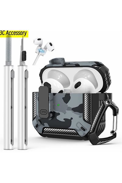 Choice For AirPods 3 2021 With cleaning pen New for AirPods 3rd Gen Case Cover with Cleaner Kit Carbon fibe