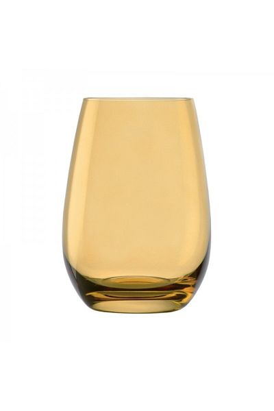 Stölzle Lausitz Set of 6 universal glasses, Stölzle Elements Amber, 465 ml