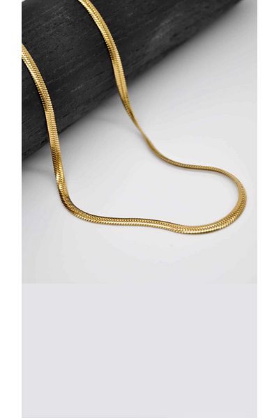 sulyra Steel Flat Italian Necklace Gold
