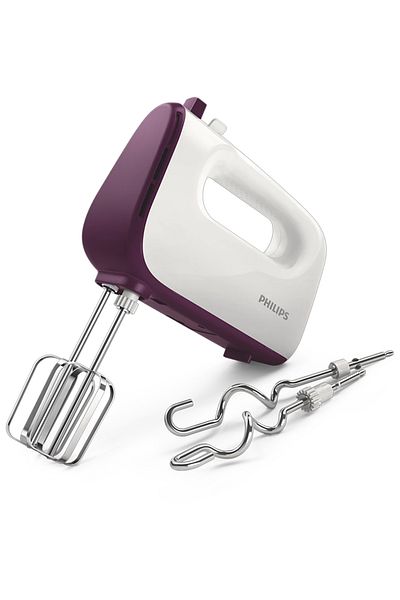 Philips خلاط يدوي يومي بخمس سرعات مع مضارب سلكية وخطافات عجين