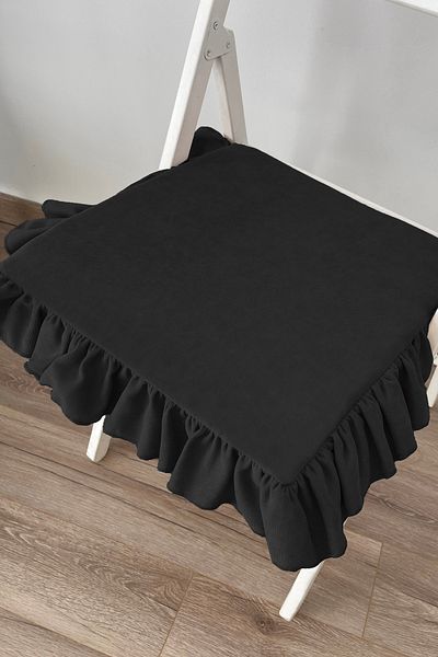 RİTMOHOME Βολάν Μαύρο Vintage, Country, Bohemian, Ρουστίκ Σκανδιναβικό Μαξιλάρι Καρέκλας