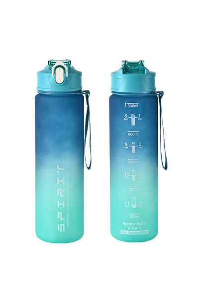 Choice 800ml Blue Green 1PCS 800ML Large Capacity Sports Water Bottle Leak Proof Colorful Plastic Cup Drink