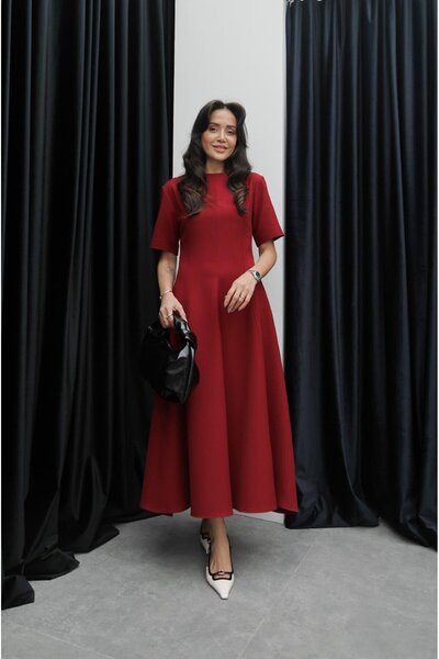 khar Rochie cu volan Marry line Maxi - visiniu