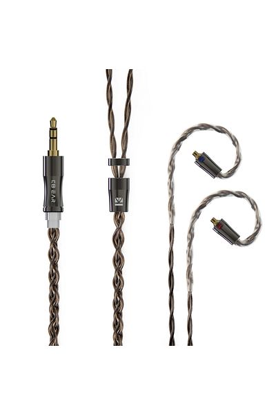 KBEAR Mmcx 3.5mm Hazy 6n Graphene Copper-silver Alloy Mixedly Braided Upgrade Cable Plug Earphone Wi