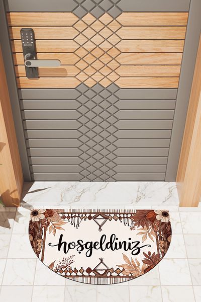 Rugmood Modern Digital Doormat Floral Welcome Door Mat