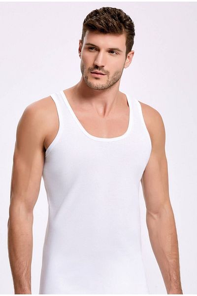 İLKE İÇ GİYİM Ribana White Ανδρικό Μονό 3 Τεμάχια