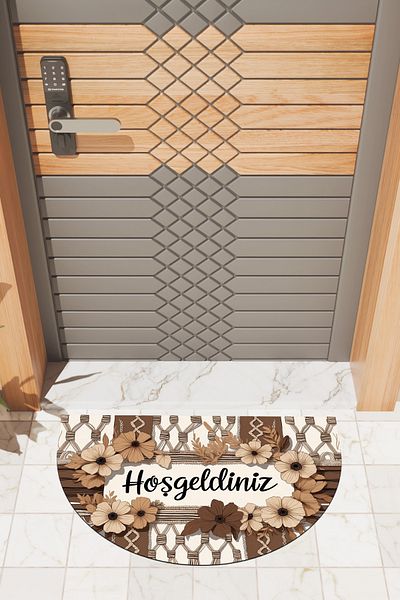 Rugmood Modern Digital Doormat Welcome Flower Desern Door Front Mat