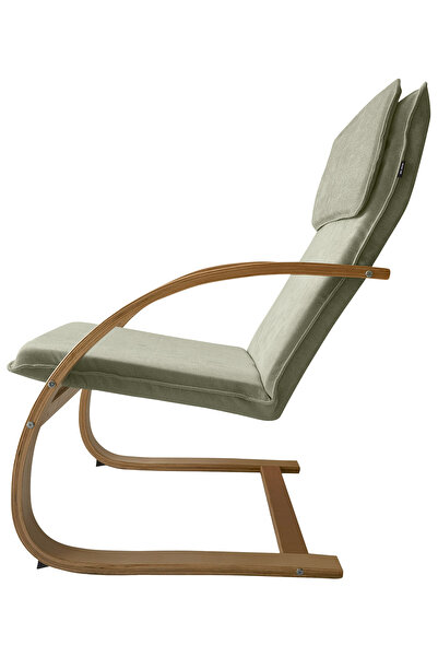 Generic Modern Bentwood Relaxing Chair Chenille Fabric Upholstered Relax Rocker Lounge Chair