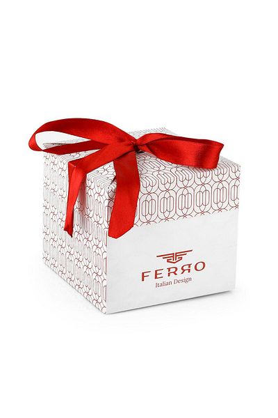 FERRO ساعة يد رجالية بسوار فولاذي أسود FM11051A-G7