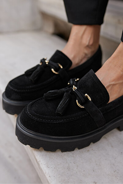 ANGELİNA JONES СИВИ ДАМСКИ ЧЕРНИ МОКАСИНКИ ОТ ИСТИНСКИ ВЕЛУР С ПОДМЕТКА ОТ EVA КАПАЧКА