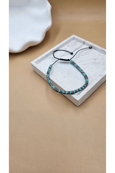 AURA Men's Natural Stone Bracelet, Colored Hematite Stone