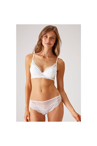 Pierre Cardin Комплект сутиен в цвят екрю - дантела и подплатени чашки