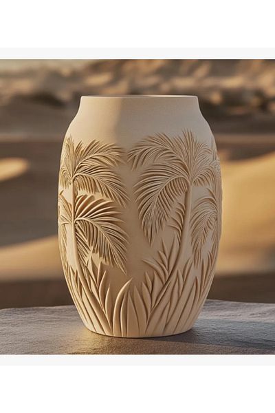 3DAKSESUAR Sand Palm Vase - Home Decoration