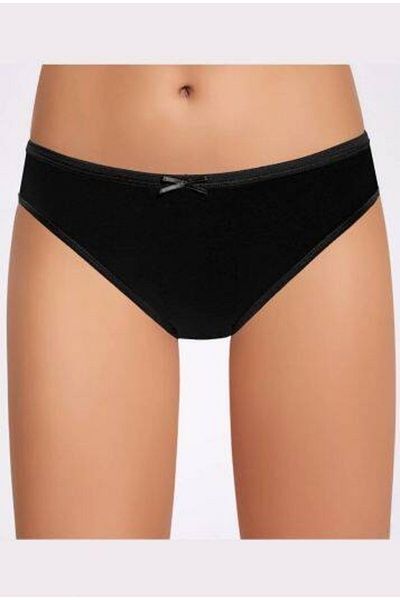 İLKE İÇ GİYİM Chiloți de bikini negri pentru femei cu fundă