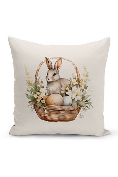 Bertille Home Spring Easter Easter Cushion Cover - Digital Printed Throw Pillow Cover