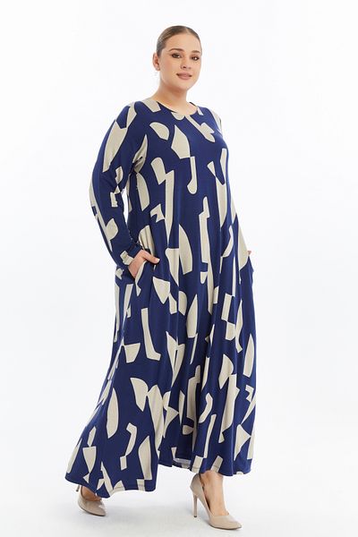 THE CABIN Women's Long Length Modern Patterned Dress