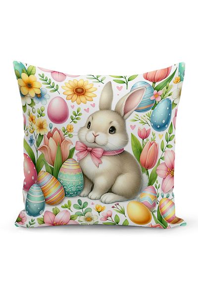 Bertille Home Obliečka na vankúš s obojstrannou digitálnou potlačou Spring Series (poťah na veľkonočnú jarnú Veľkú noc)
