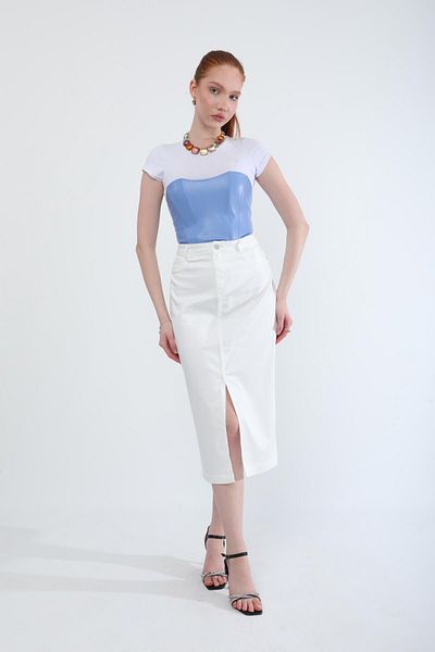BANNY JEANS Fusta midi din Lycra cu deschidere în față