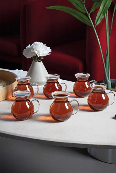 Depa 6-Piece Arbitrary Ala Borosilicate Glass Tea Cup with Handle