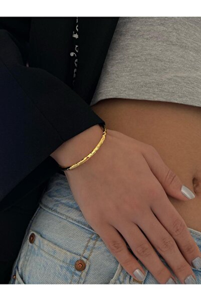 h&b design jewel Kıvrımlı Vintage Kelepçe Bileklik