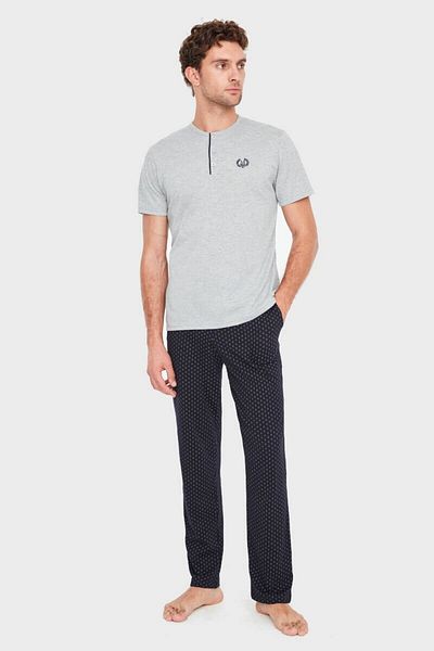 Mod Collection Set pijamale 3 piese pentru bărbați, gri