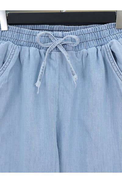 Modamorfo Blugi cu picioare largi cu buzunare cu talie elastică - Baby Blue
