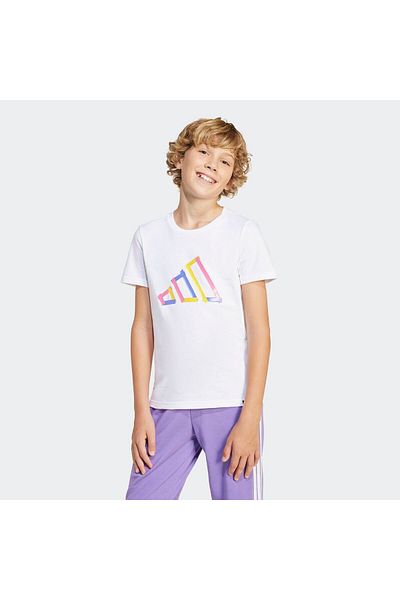 adidas Grafică cu logo-ul tehnologiei Çocuk Beyaz Tişört (JD4638)