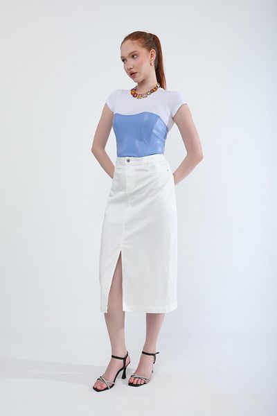 BANNY JEANS Fusta midi din Lycra cu deschidere în față